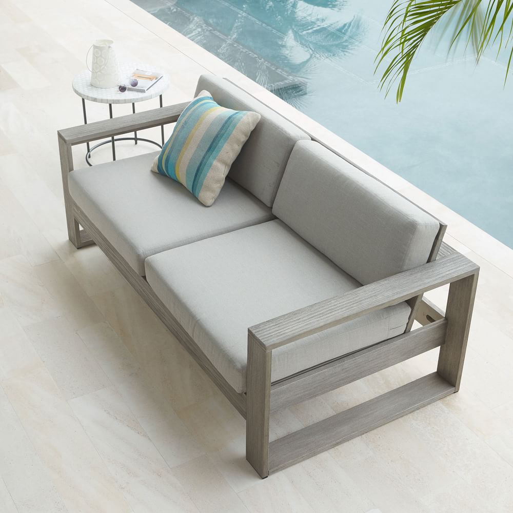 Portside Outdoor Sofa 191 cm Weathered Grey West Elm Australia